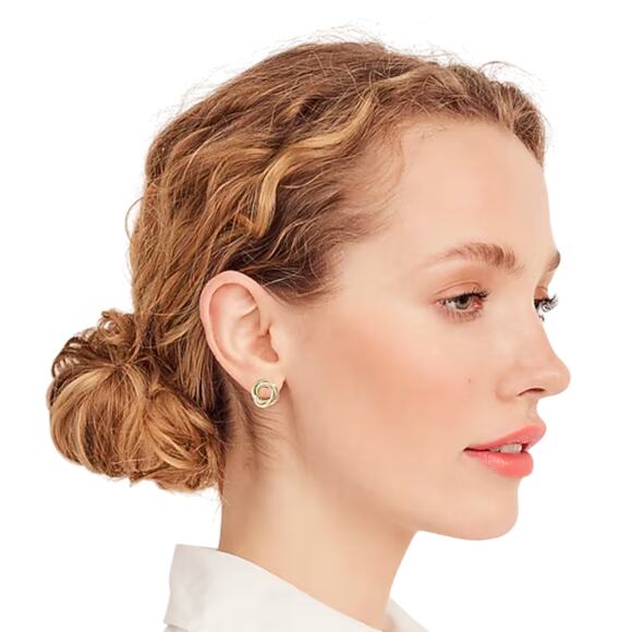 NWT J. Crew Gold Basket Circle Studs - Picture 2 of 5